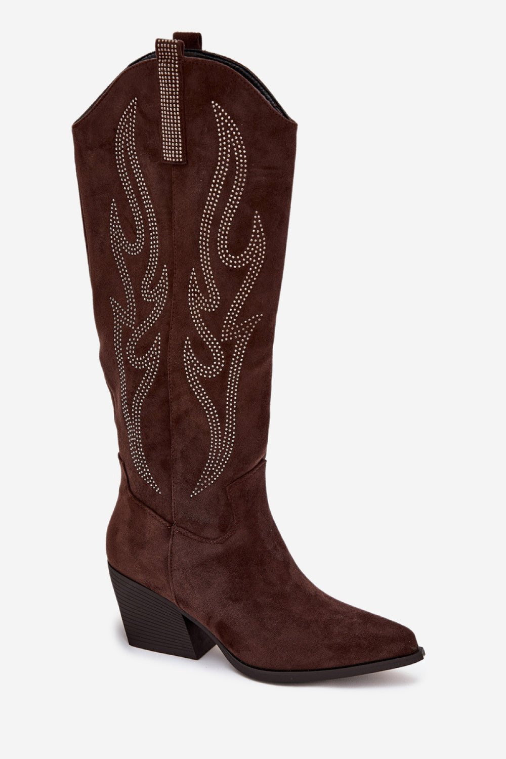 Step In Style Jovina Chocolate Faux Suede Heeled Ankle Boots - view 2