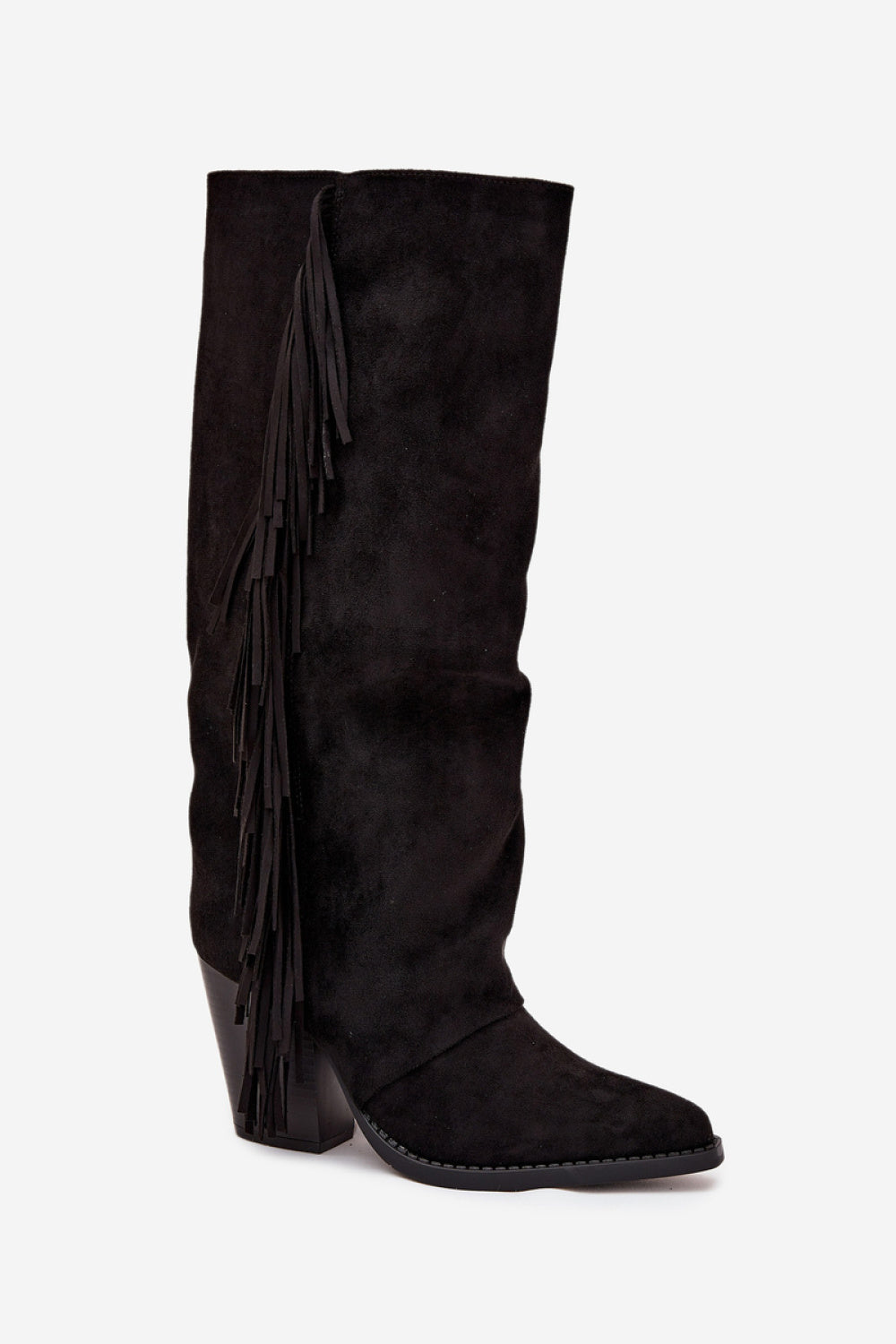 Step In Style Tivara Black Faux Suede Heeled Ankle Boots - view 2
