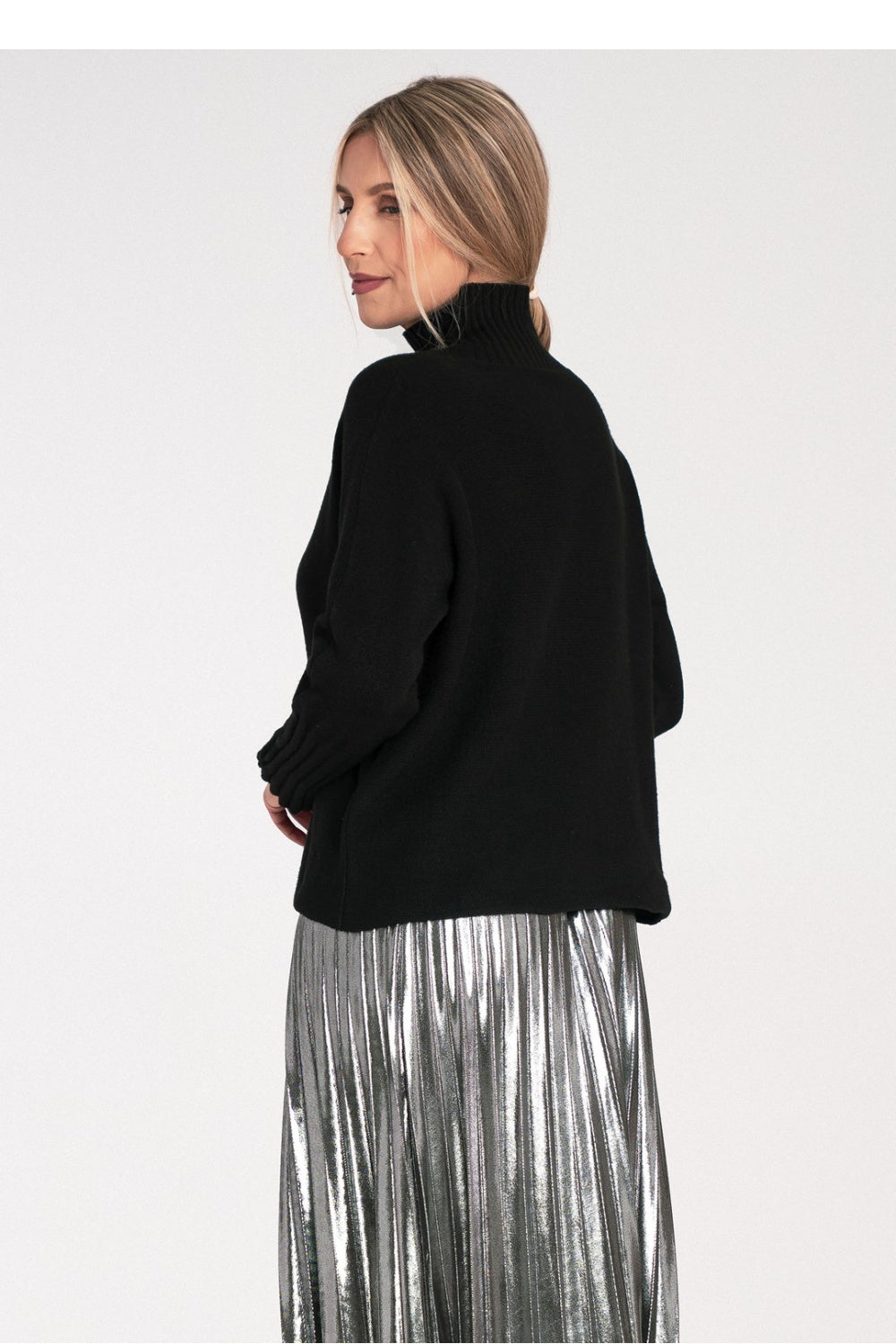 Figl Black Long Sleeve Roll Neck Jumper - view 3