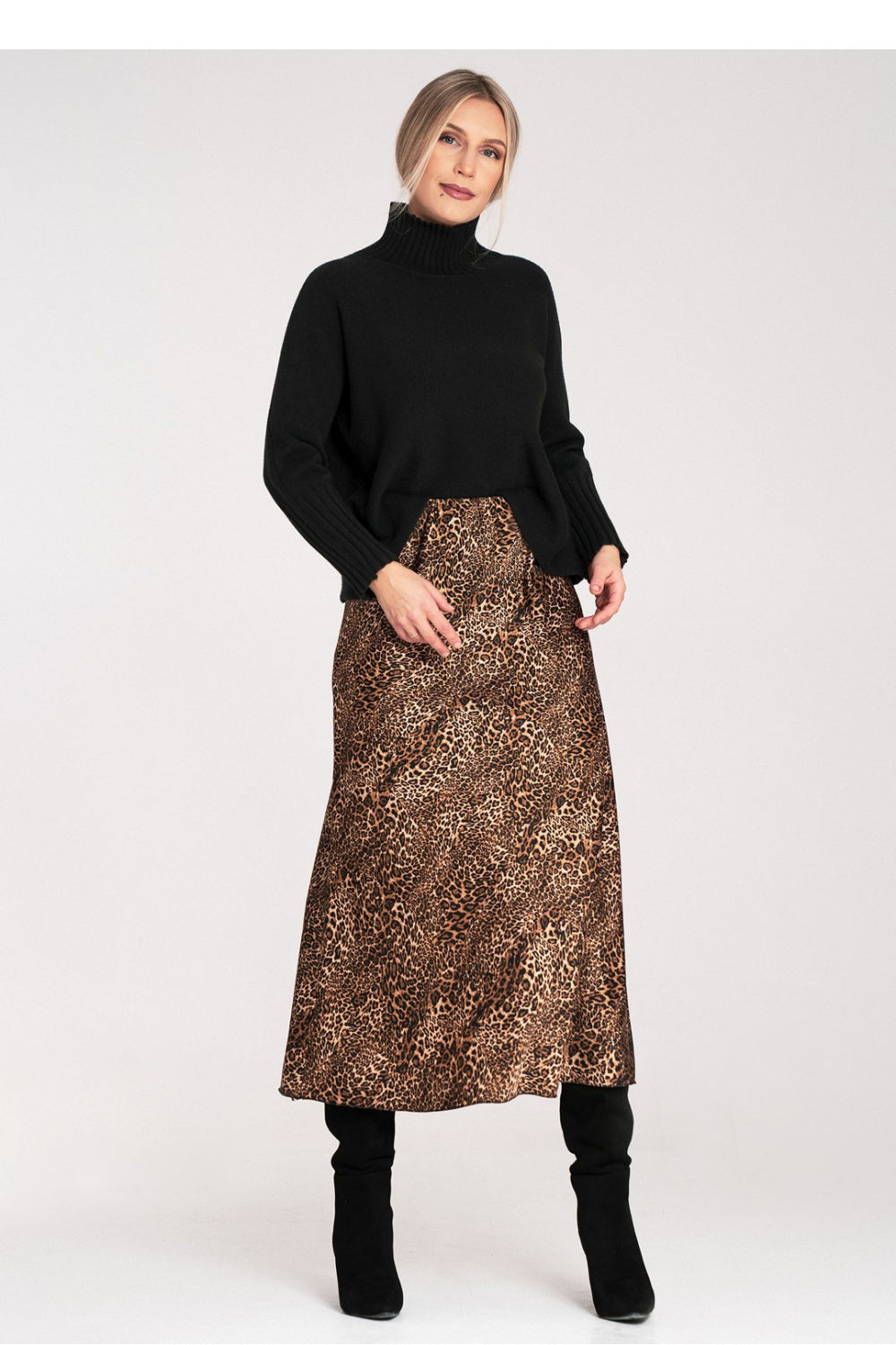 Figl Black Long Sleeve Roll Neck Jumper - view 4