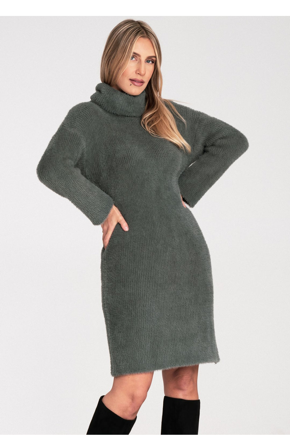 Figl Olive Flared Dress