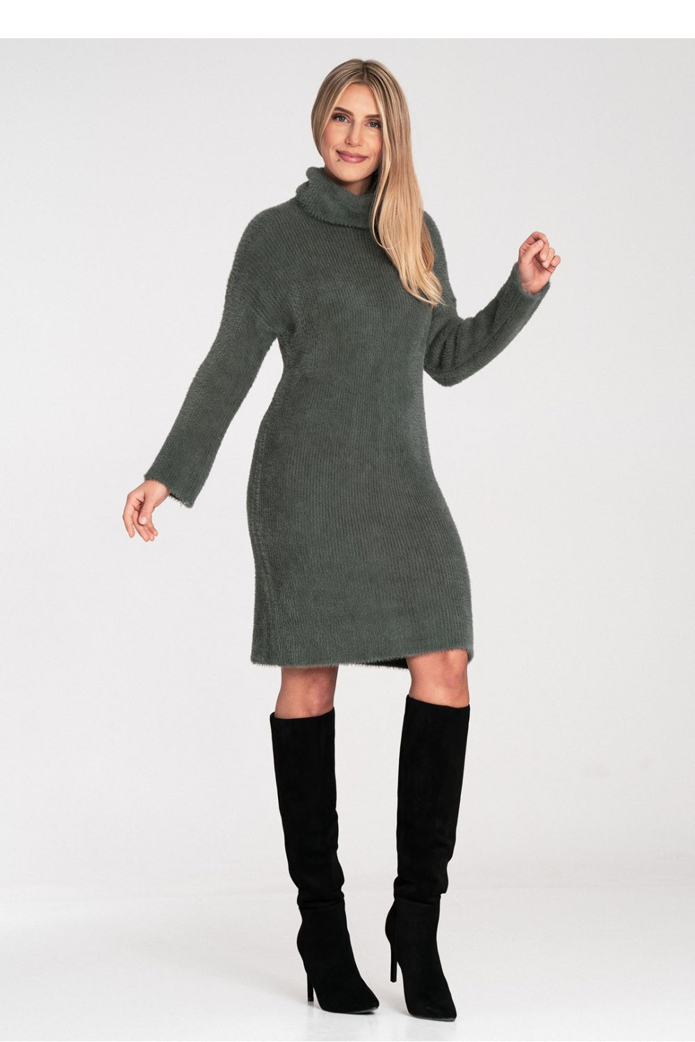 Figl Olive Flared Dress - view 2