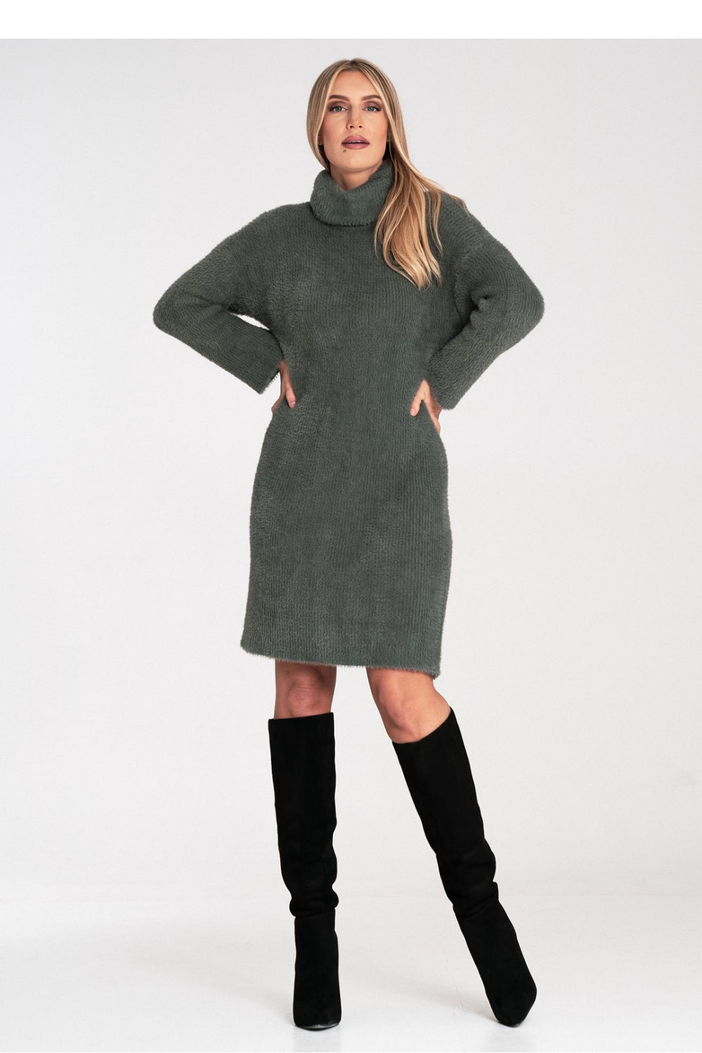 Figl Olive Flared Dress - view 4