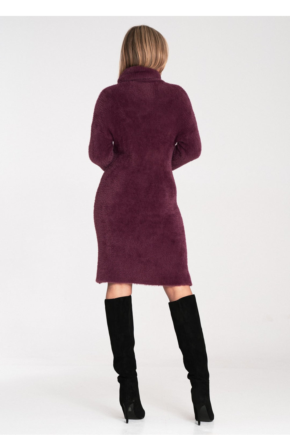 Figl Burgundy Knitted Flared Dress - view 3
