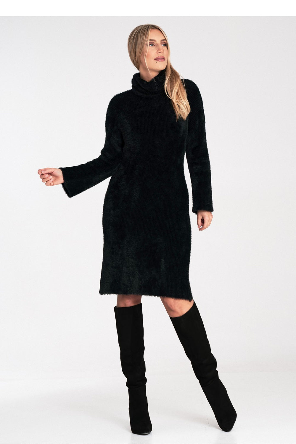 Figl Black Nylon Flared Dress - view 2