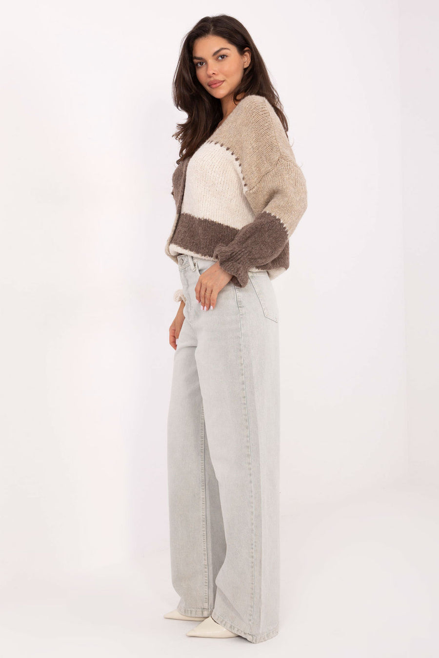 Sublevel Light Grey Denim Wide Leg Jeans