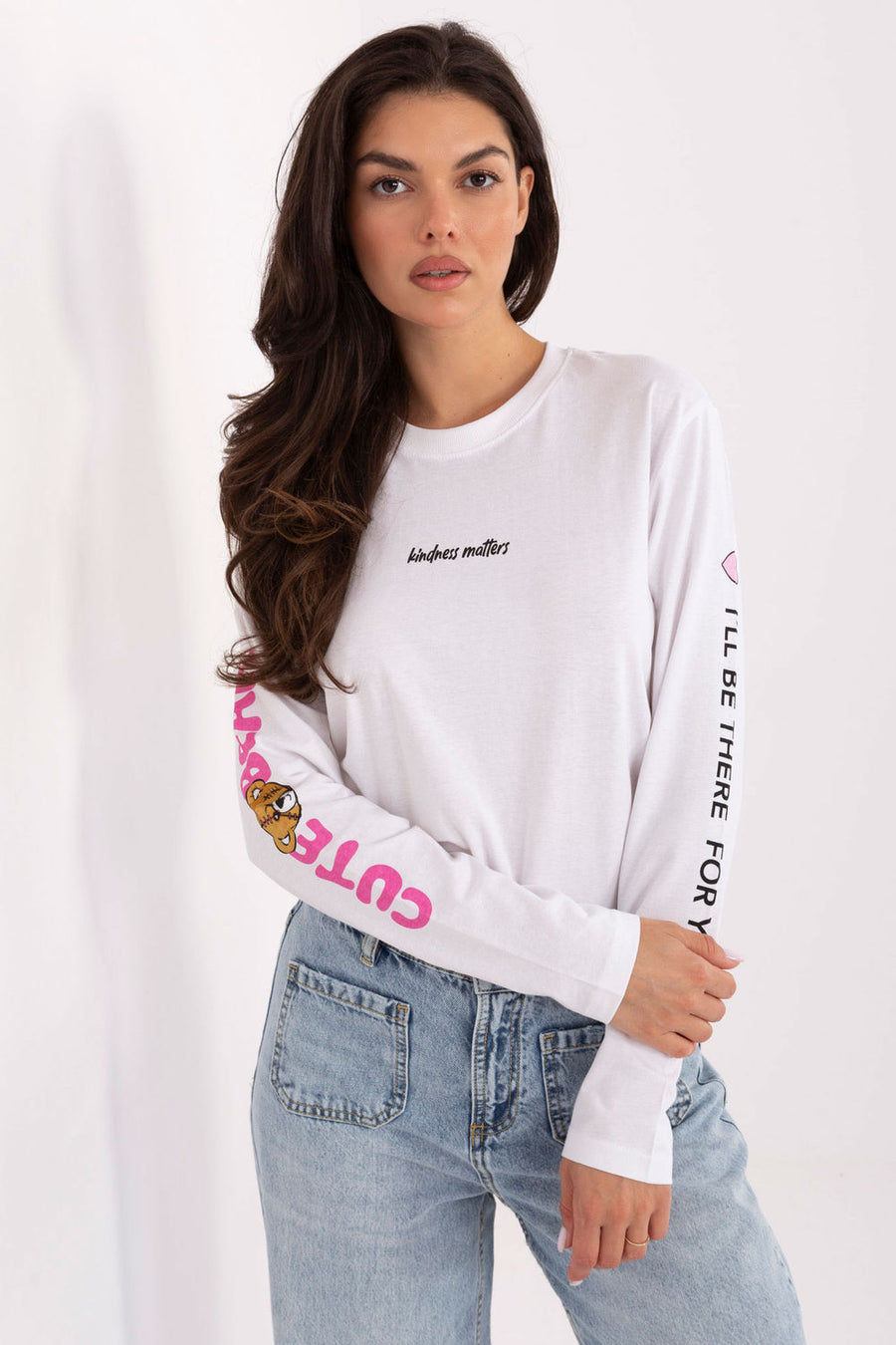 Sublevel White Long Sleeve Cotton Blouse