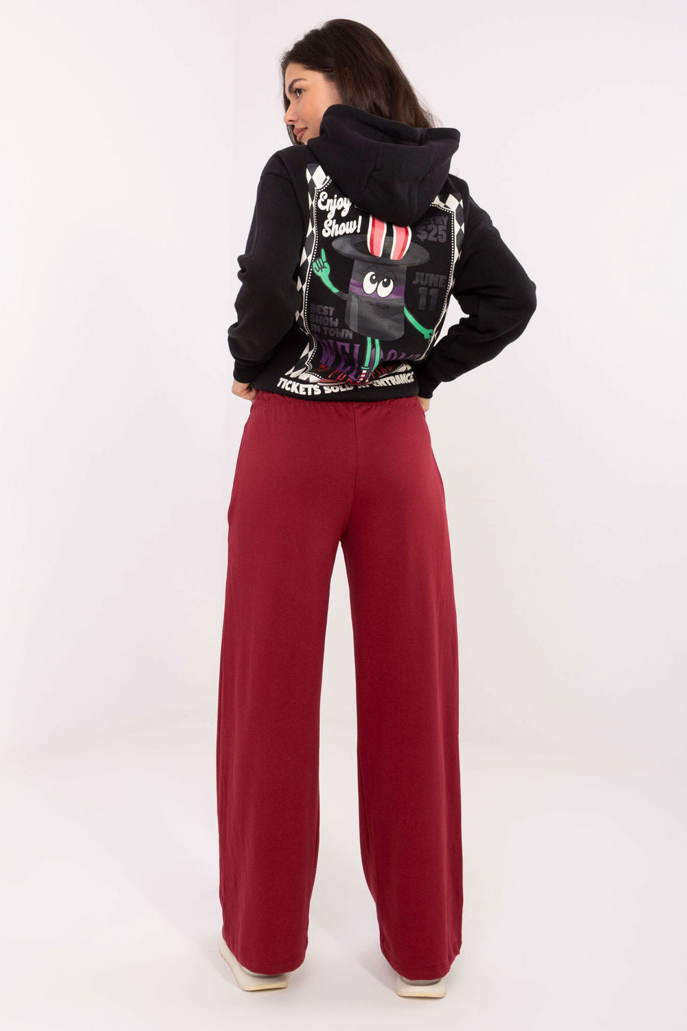 Relevance Burgundy Cotton Joggers - view 3