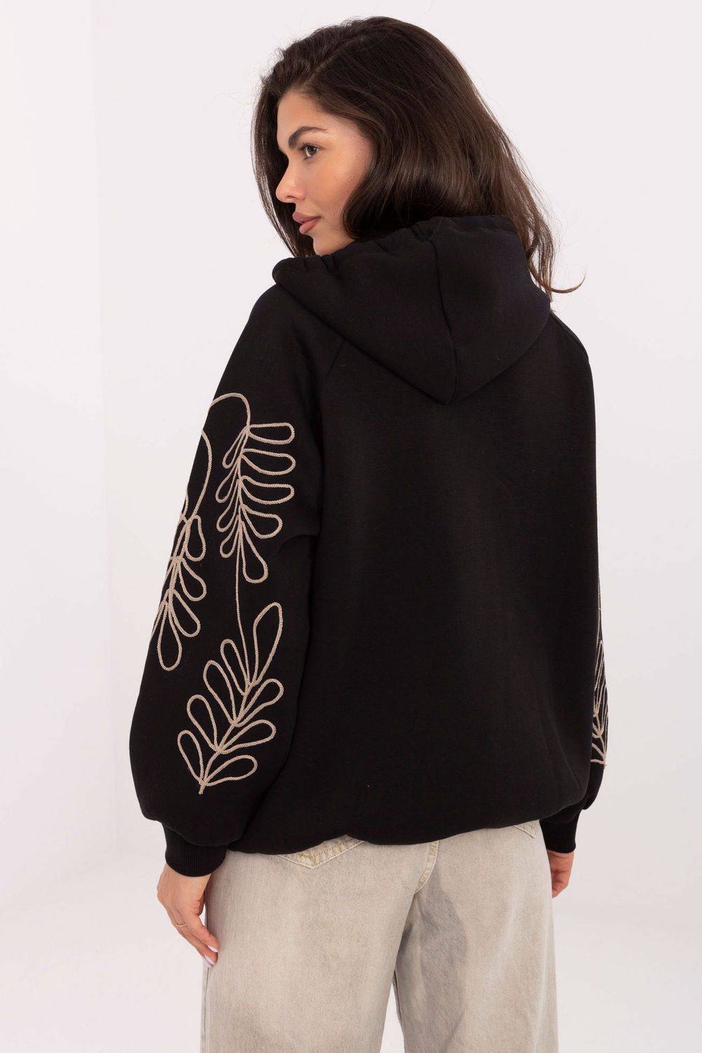 Relevance Black Hooded Zip Up Sweatshirt - view 3