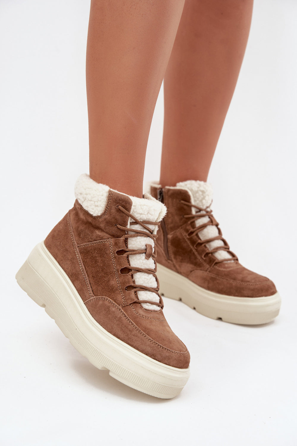 Step In Style Vinceza Camel Suede Platform Snow Boots