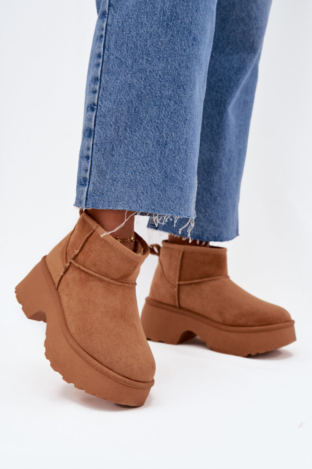 Step In Style Mavelle Camel Faux Suede Platform Snow Boots