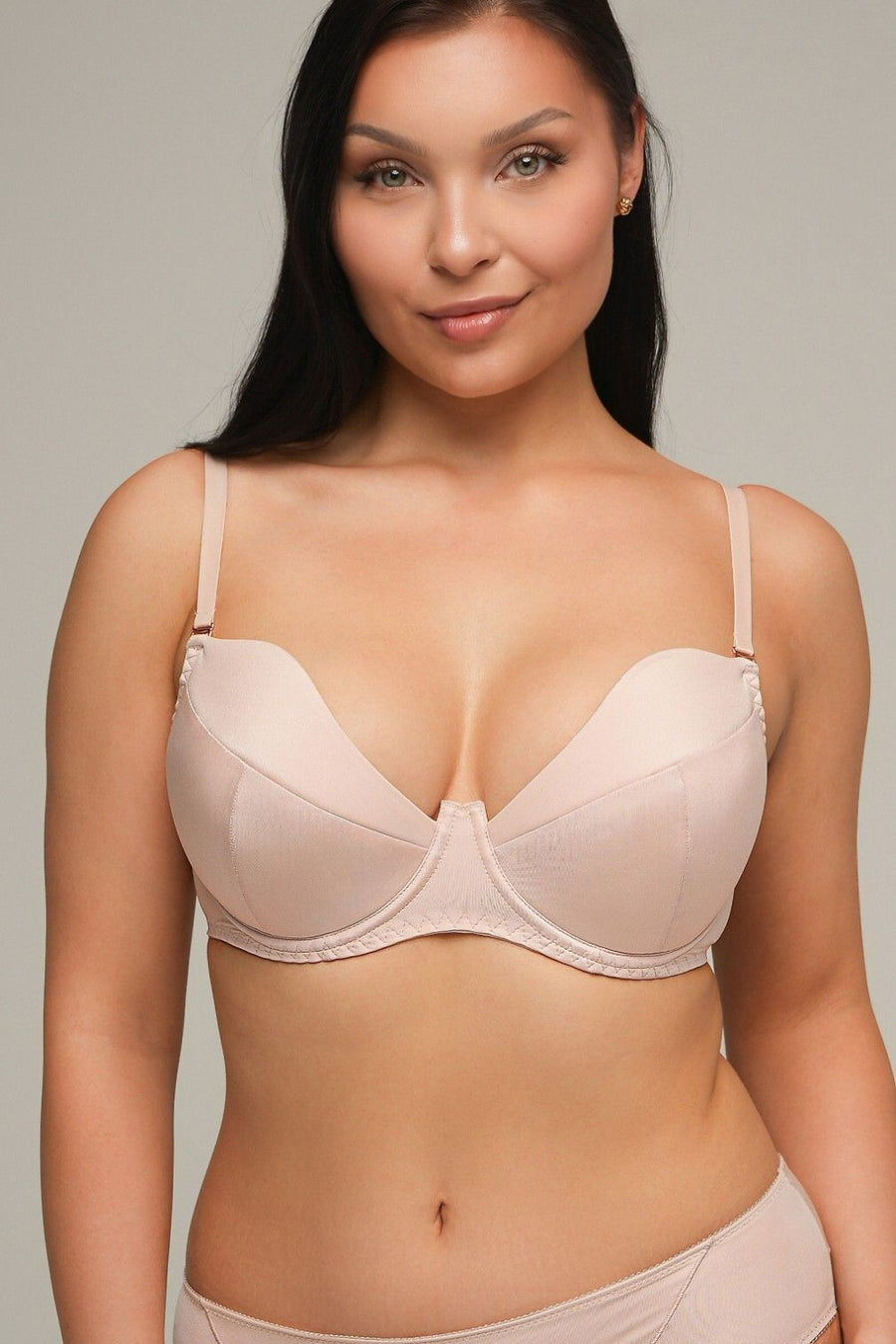 Ava Beige Strapless Underwired Push-Up Bra