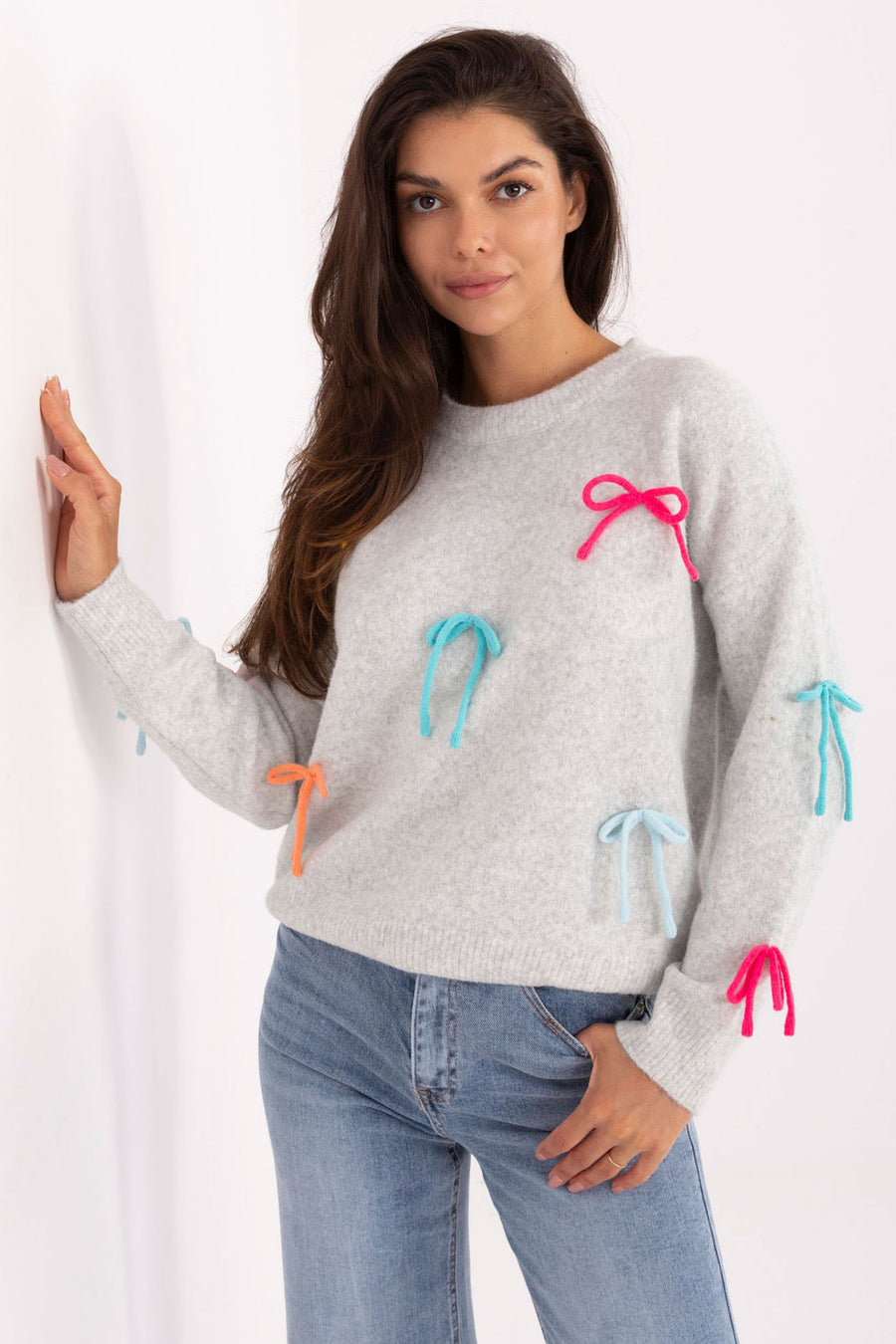 Factory Price Light Grey Long Sleeve Jumper