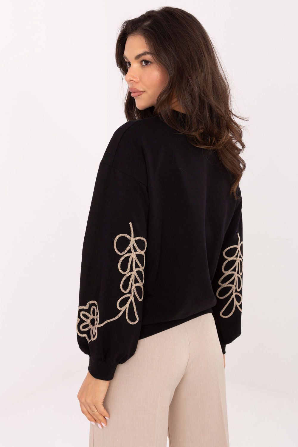 Relevance Black Long Sleeve Cotton Sweatshirt - view 3