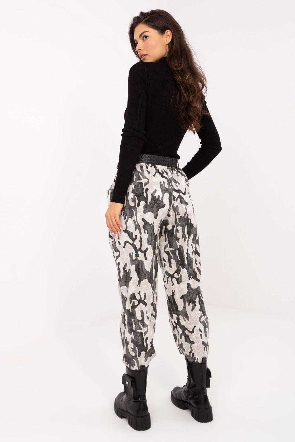 Italy Moda Light Beige High Waisted Trousers - view 3