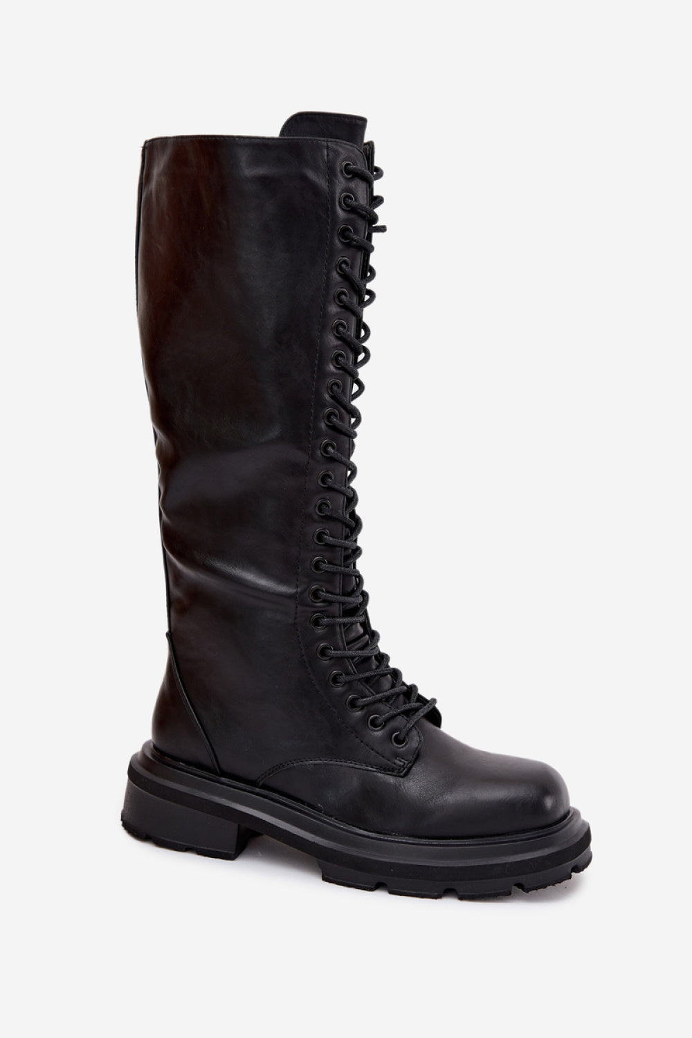 Step In Style Selvina Black Faux Leather Platform Over The Knee Boots - view 2