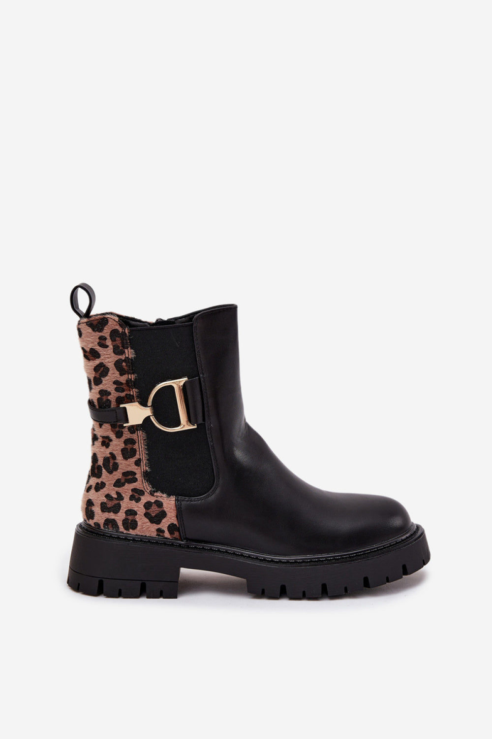 Step In Style Priscilla Black Faux Leather Platform Jodhpur Boots