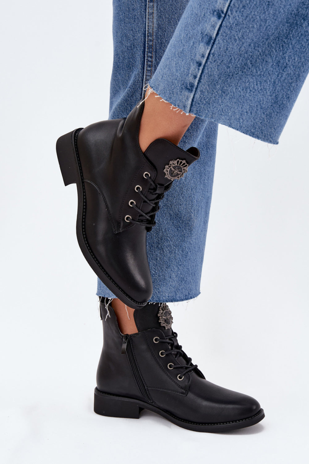 Step In Style Cylira Black Faux Leather Flat Boots - view 3