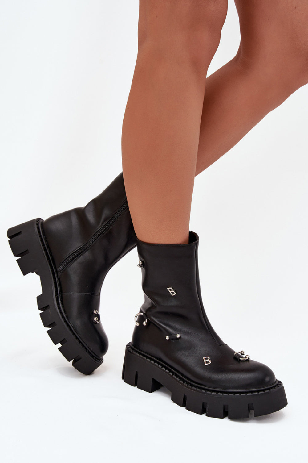 Step In Style Thavira Black Faux Leather Platform Boots - view 3