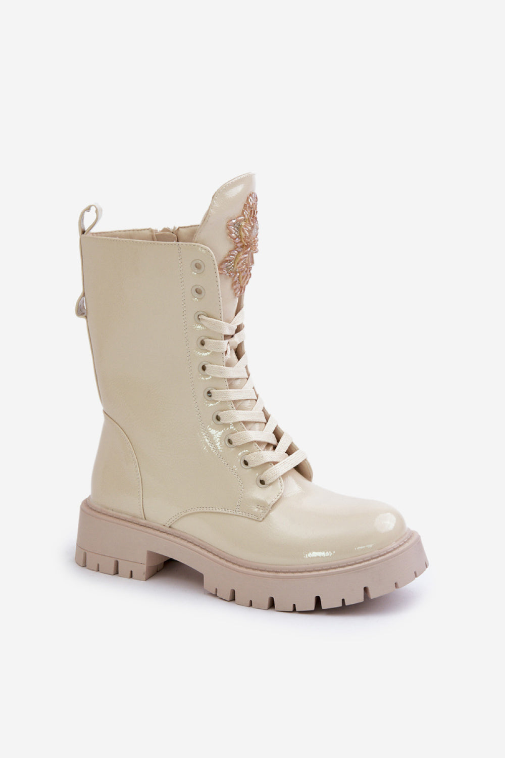 Step In Style Kelilea Beige Patent Ankle Boots - view 2