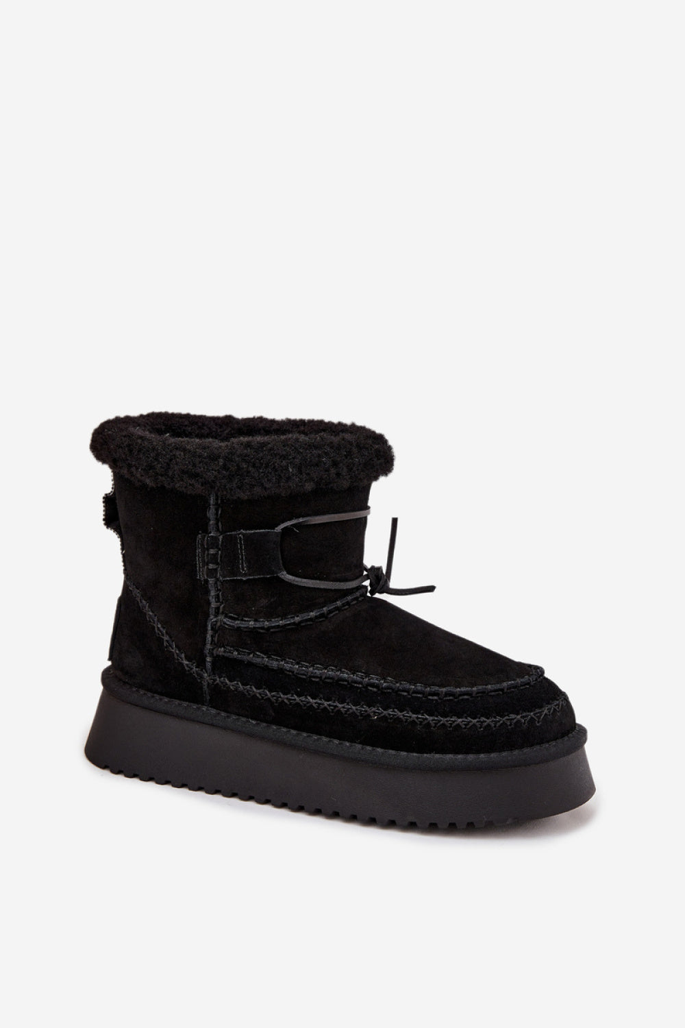 Step In Style Black Suede Platform Snow Boots - view 2