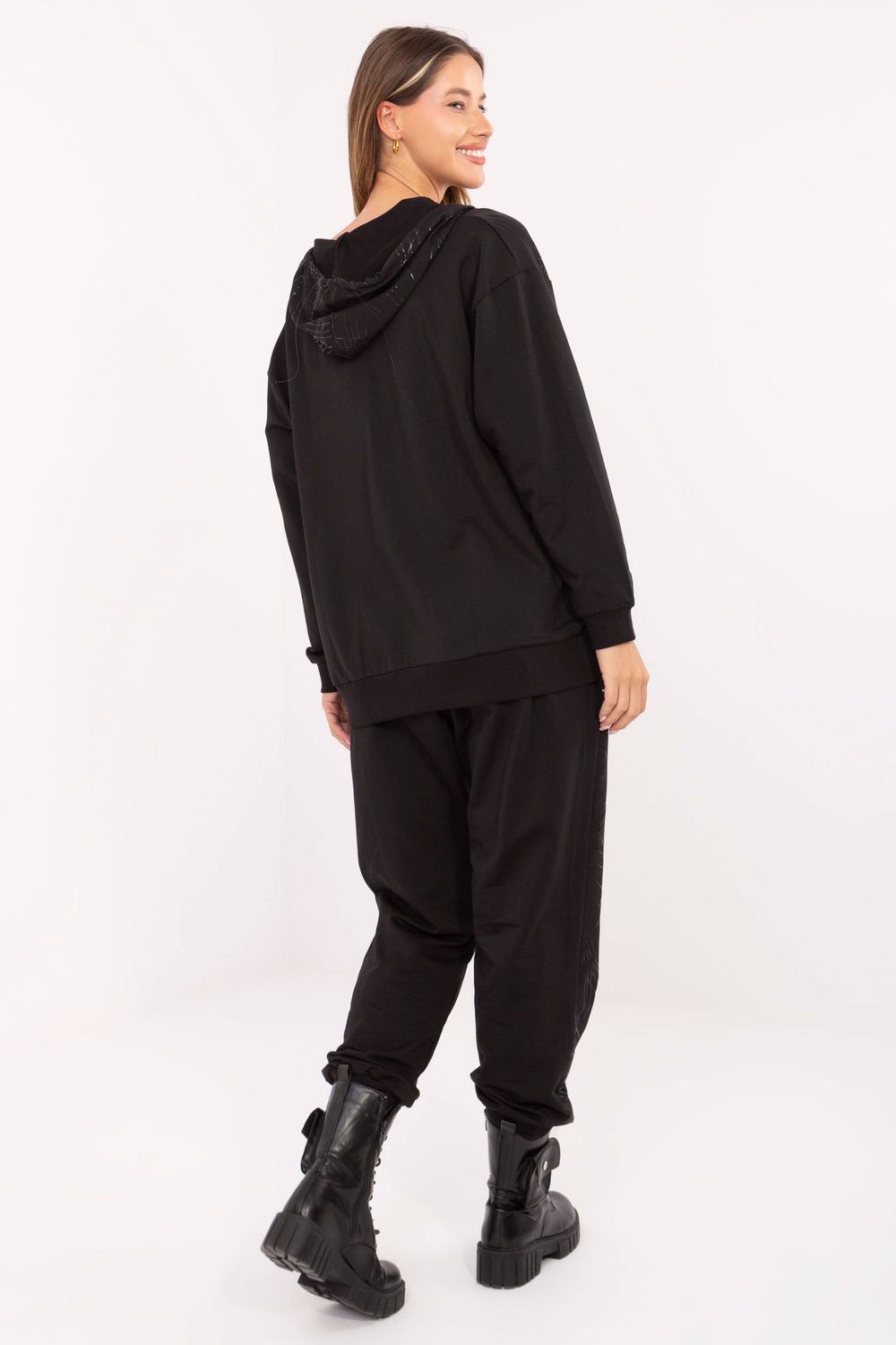 Relevance Black High Waisted Cotton Co-Ord Set - view 3