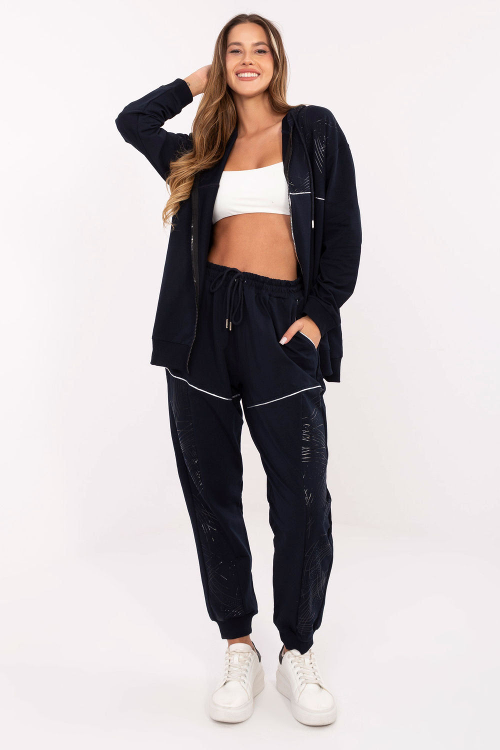 Relevance Navy High Waisted Cotton Co-Ord Set