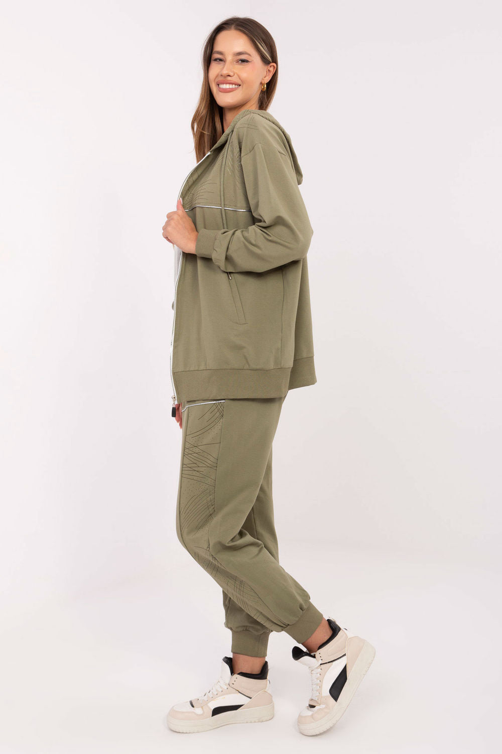 Relevance Khaki High Waisted Cotton Co-Ord Set - view 2