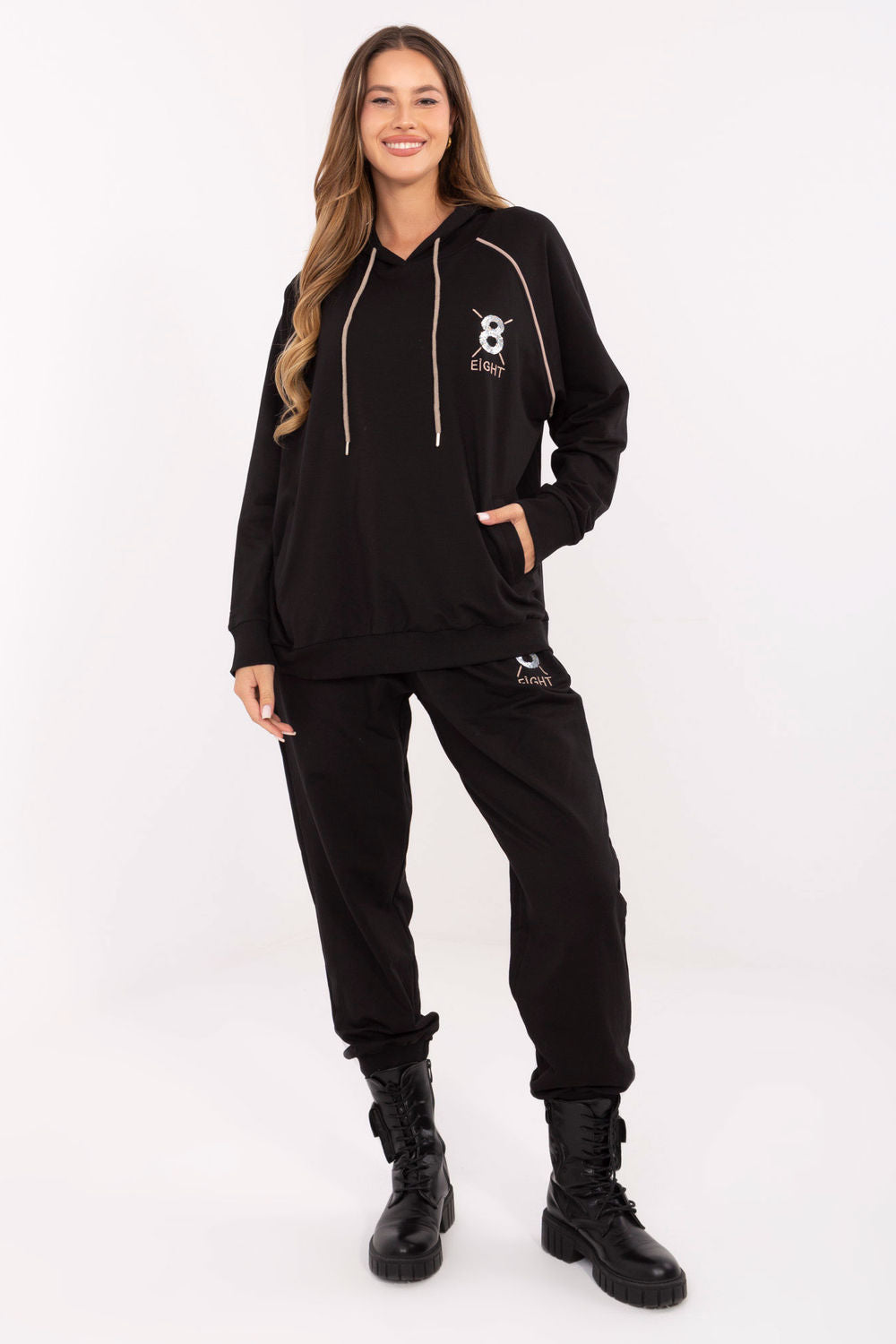 Relevance Black High Waisted Long Sleeve Co-Ord Set