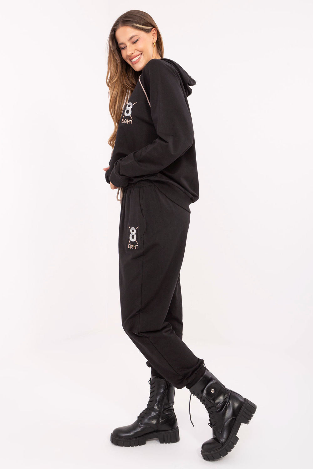 Relevance Black High Waisted Long Sleeve Co-Ord Set - view 2