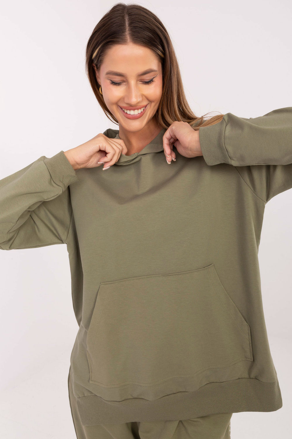 Relevance Khaki Oversized Hooded Sweatshirt