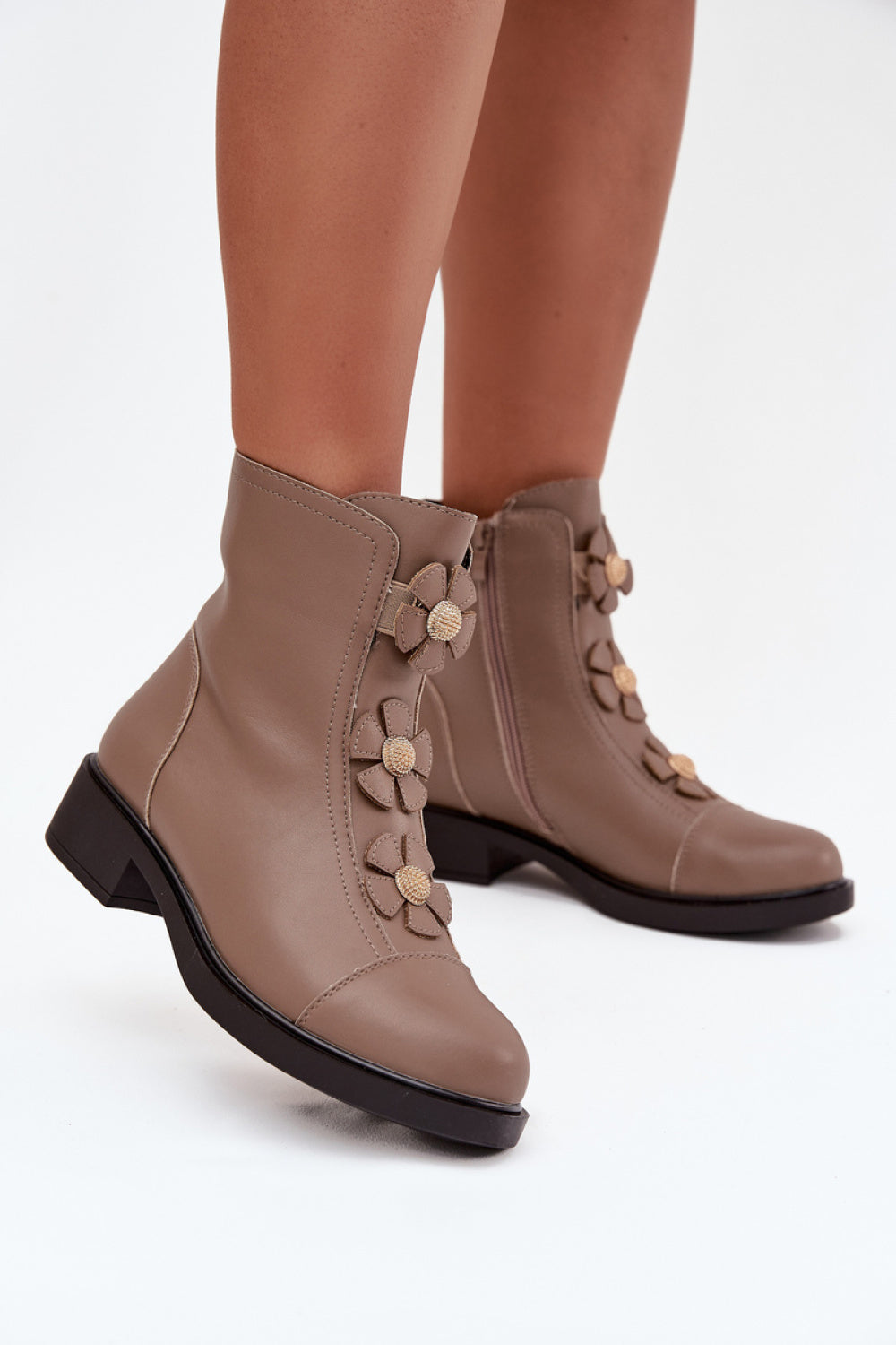 Step In Style Belverine Beige Leather Warm Lined Boots