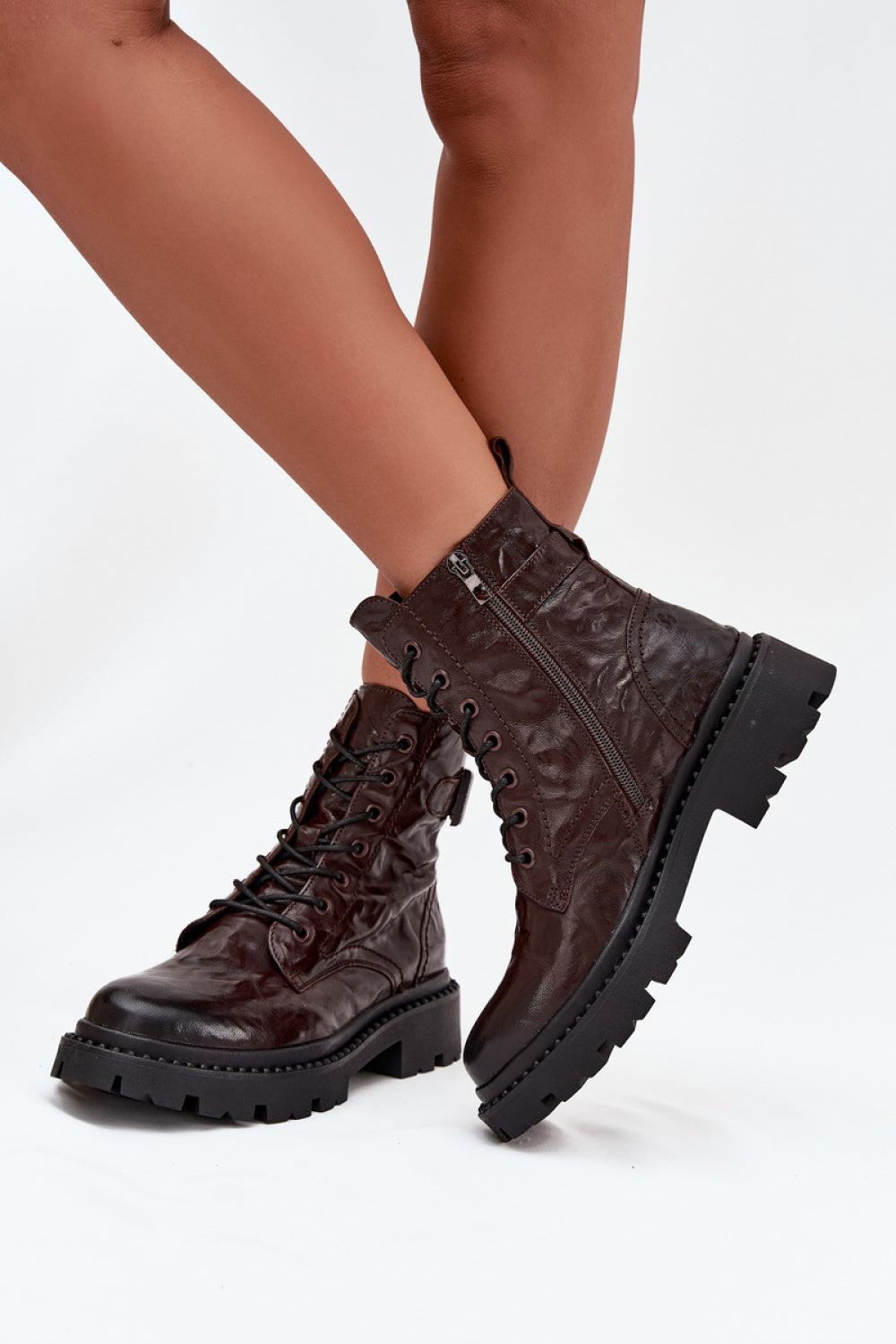 Step In Style Artiker Chocolate Leather Warm Lined Boots