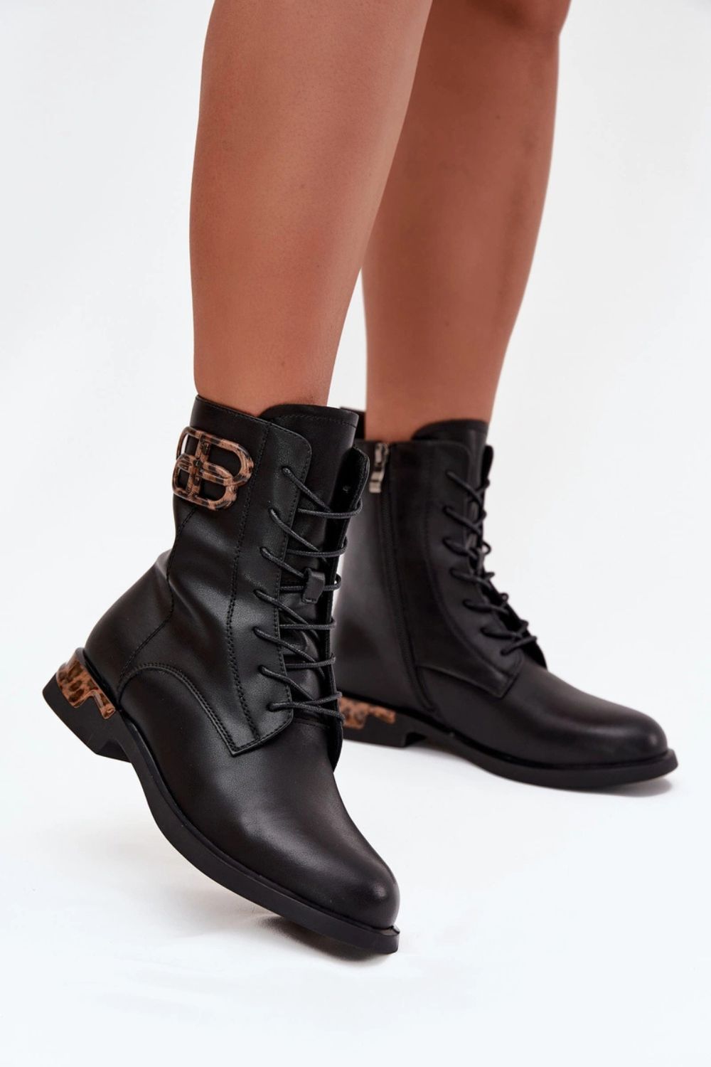 Step In Style Artiker Black Leather Flat Boots - view 3
