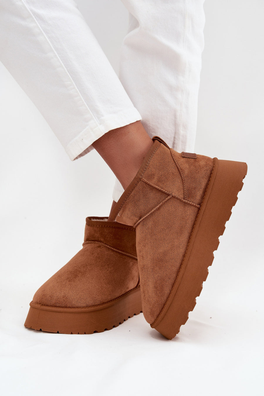Step In Style Celyra Camel Faux Suede Platform Snow Boots