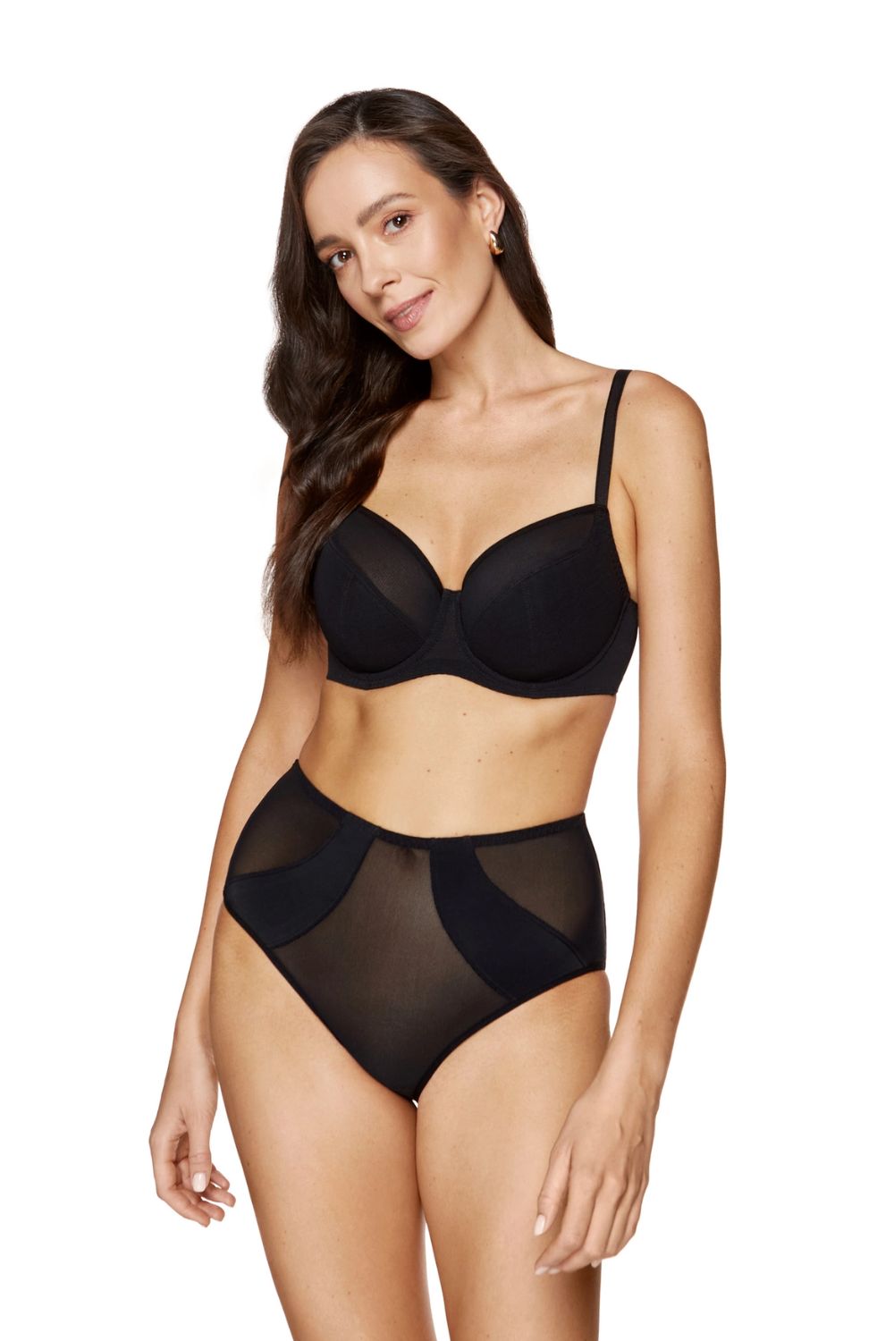 Gorteks Rene Black Mesh Semi-Soft Bra - view 2