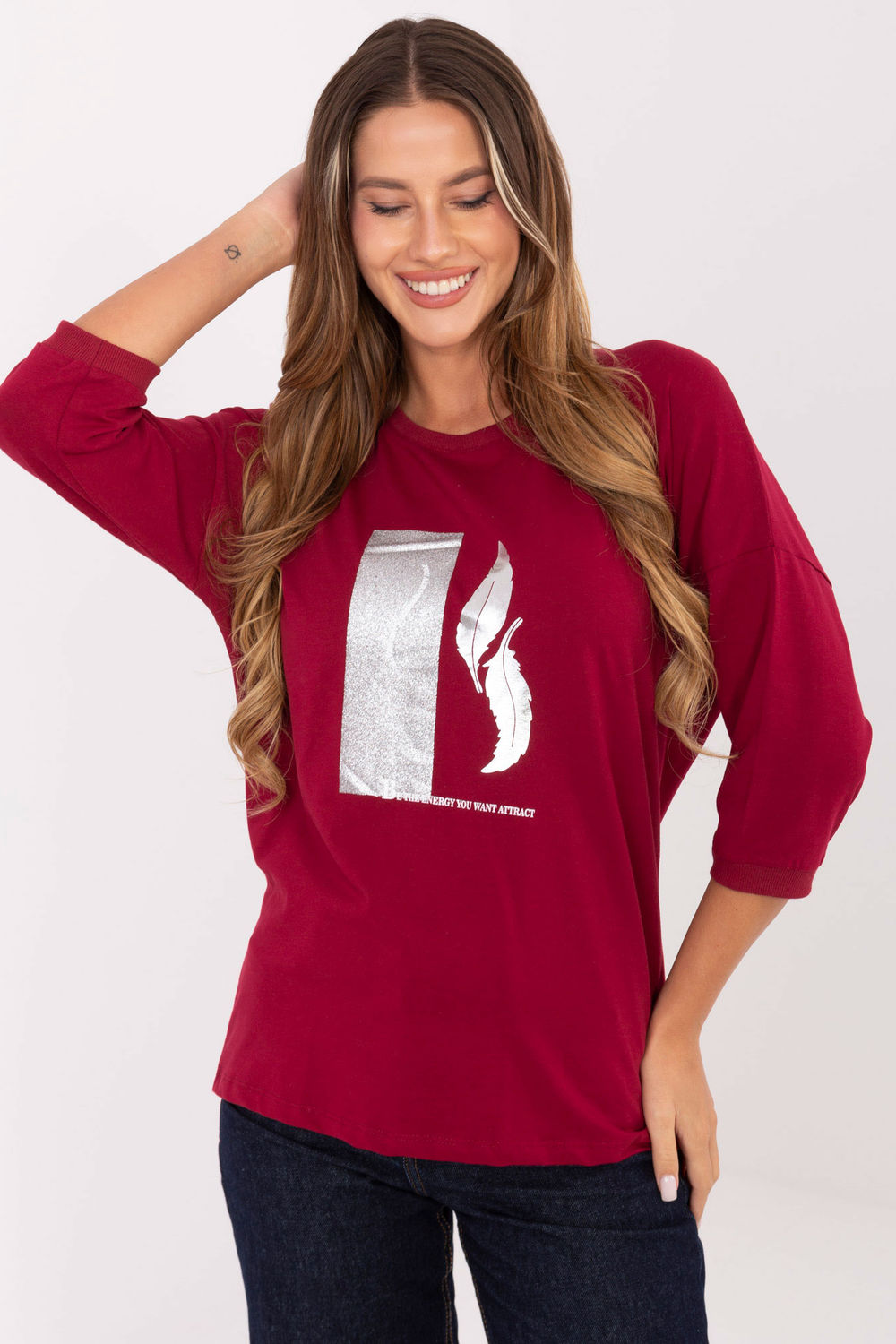 Relevance Burgundy Cotton Blouse