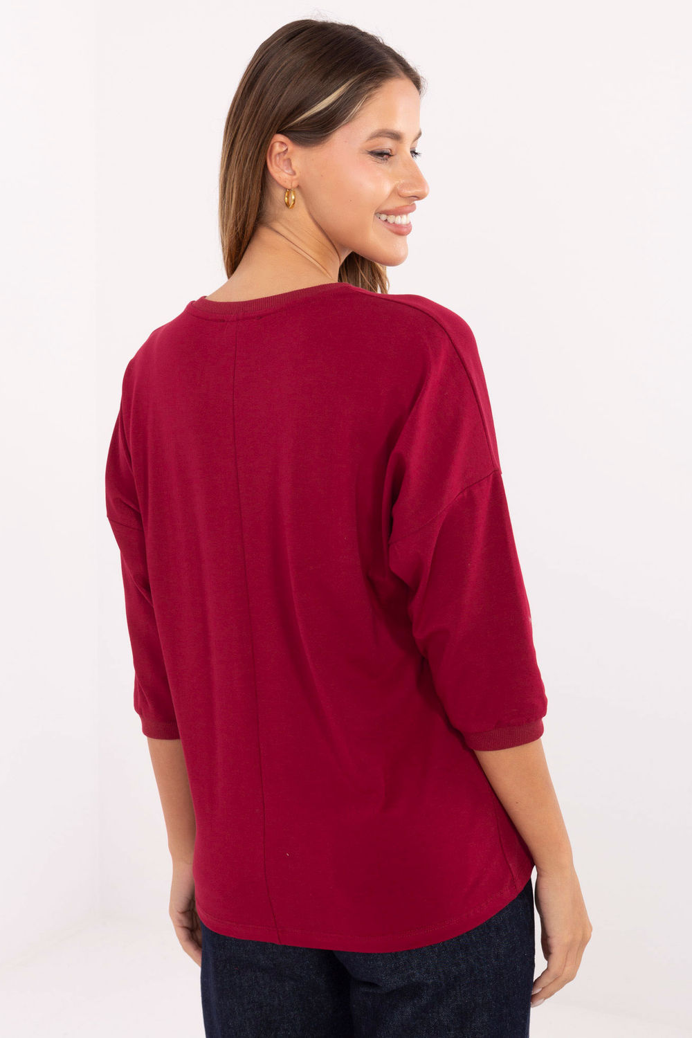 Relevance Burgundy Cotton Blouse - view 3