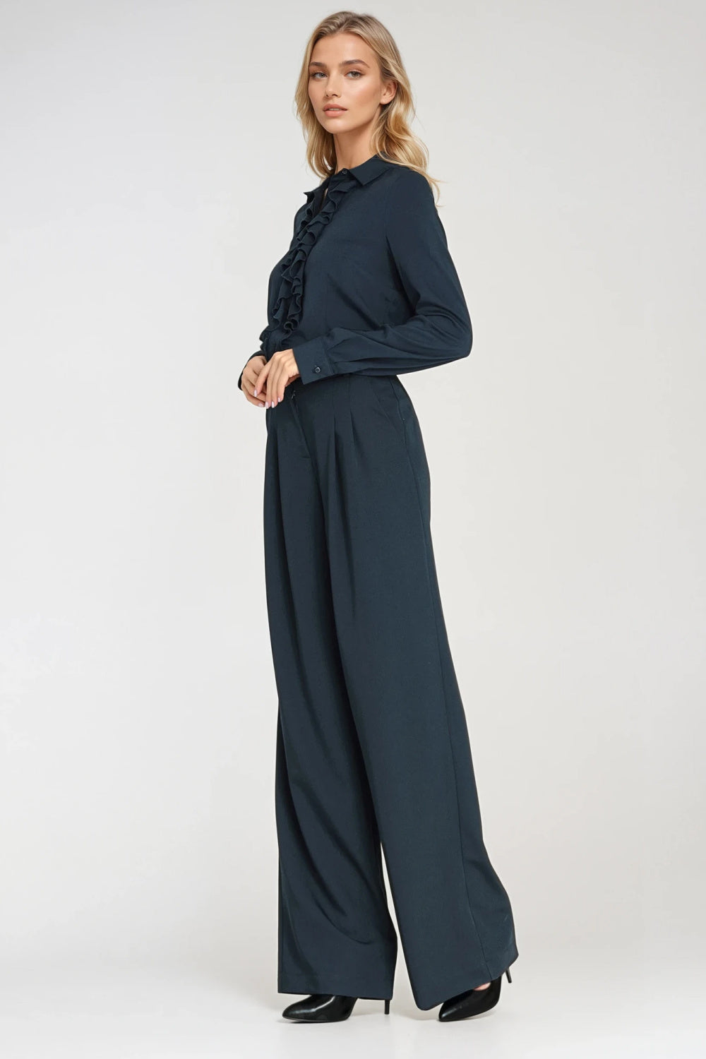 Nife Navy Bodycon Long Sleeve Top - view 4