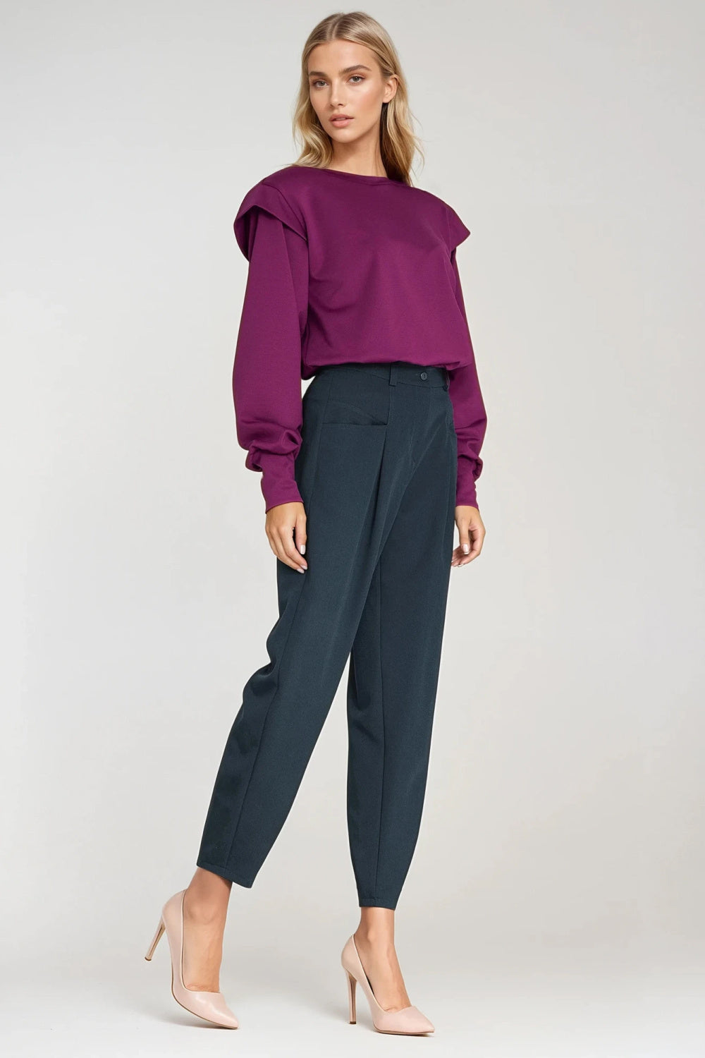 Nife Bluza Purple Oversized Long Sleeve Sweatshirt - view 2