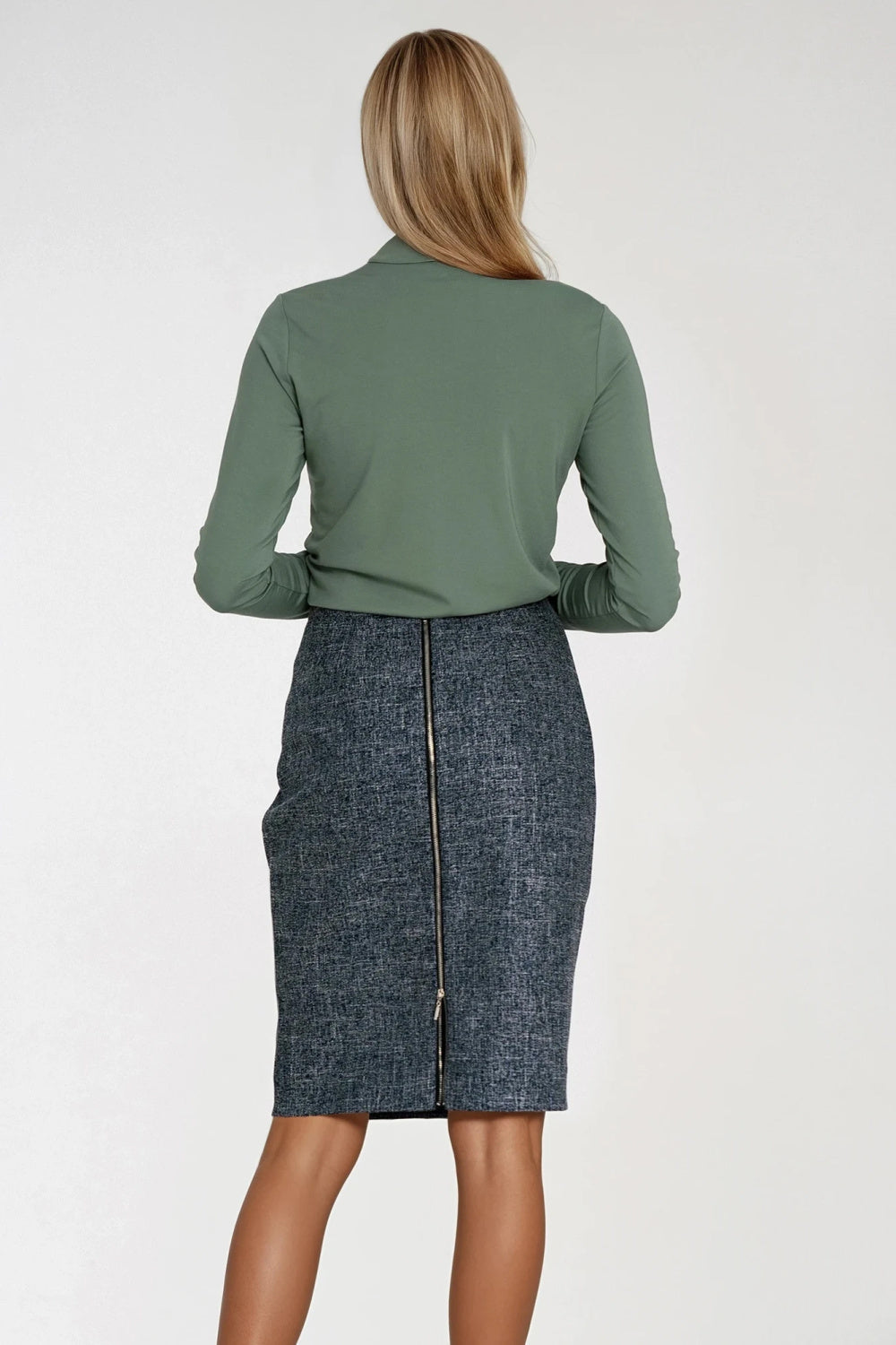 Nife Olive Bodycon Long Sleeve Blouse - view 3