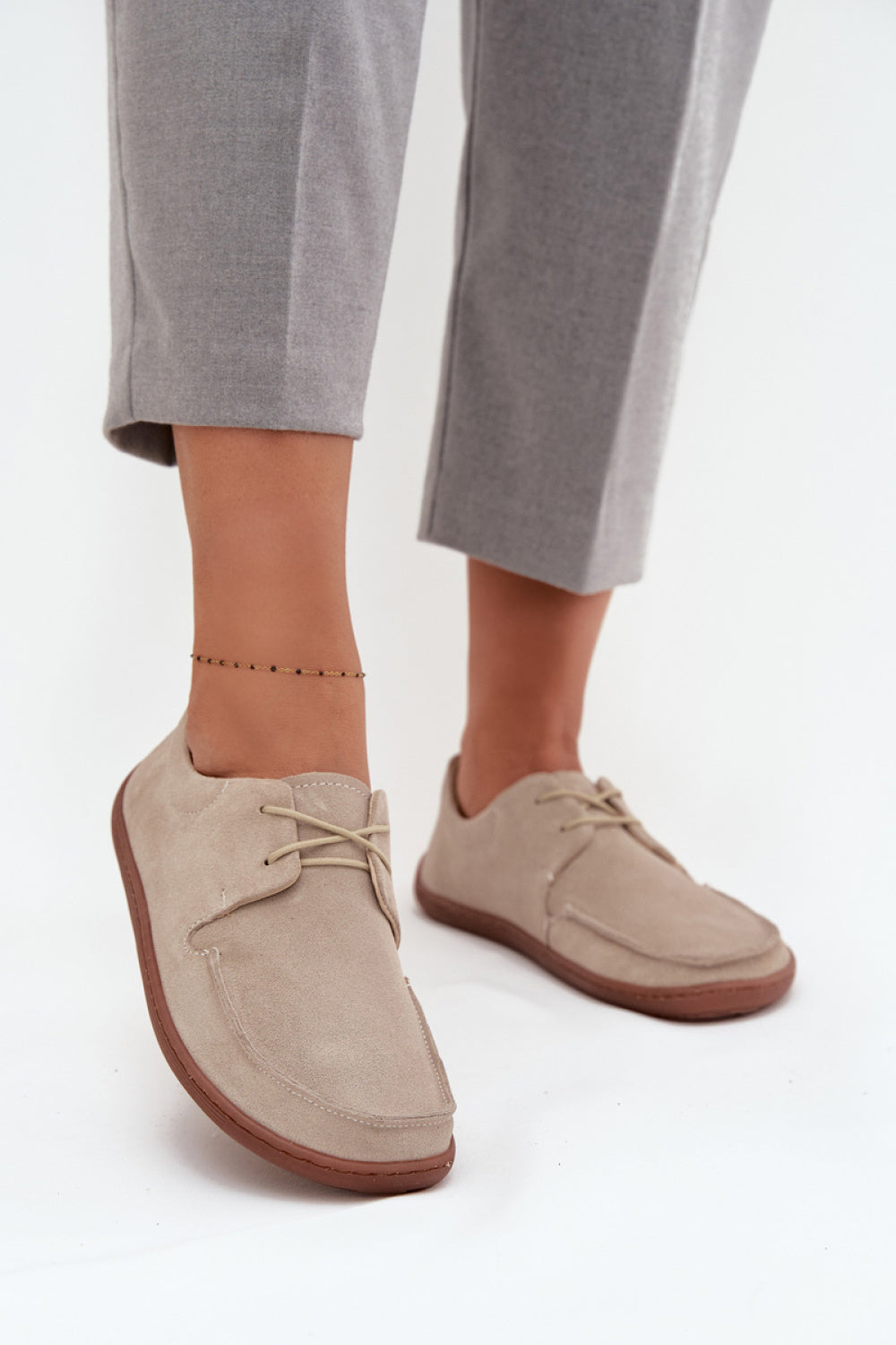 Step In Style Zazoo Light Beige Suede Barefoot Shoes