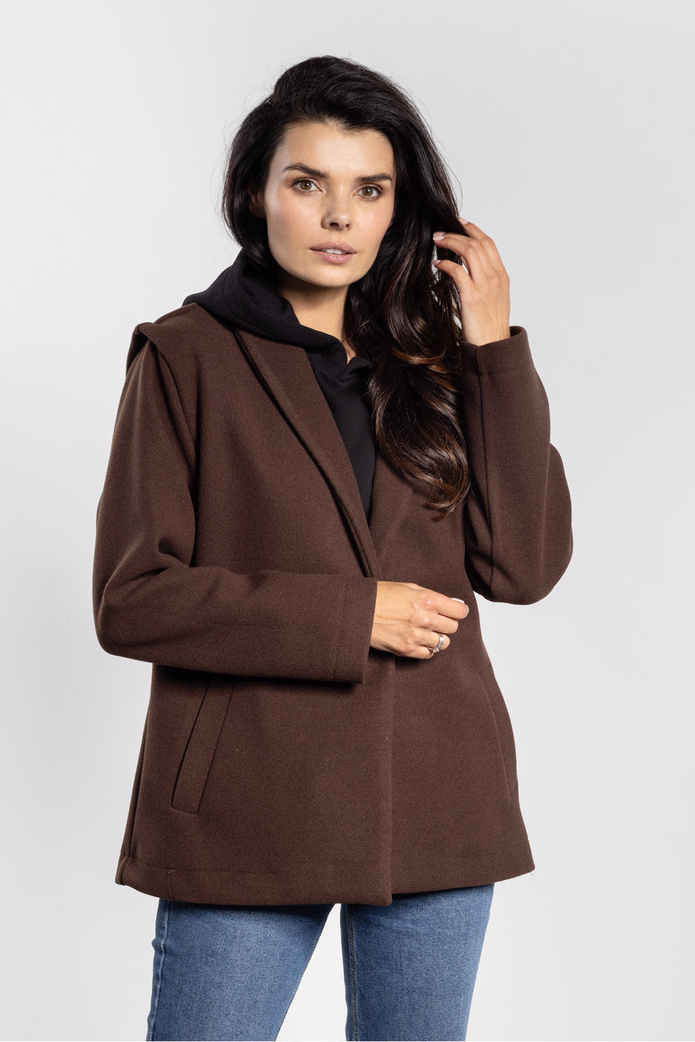 Awama Chocolate Collared Jacket