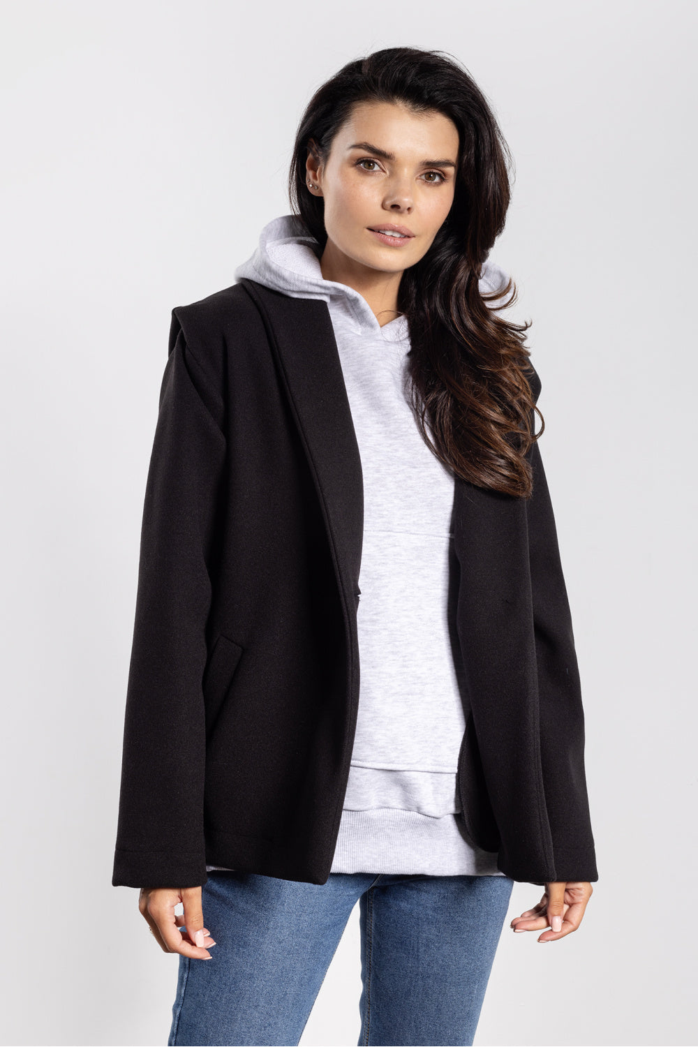 Awama Black Collared Jacket - view 2