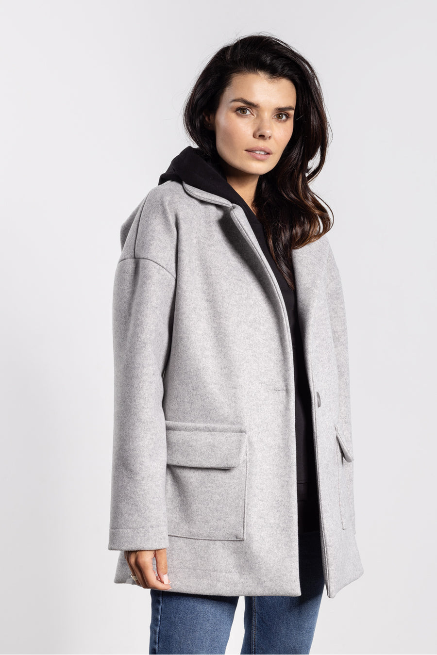 Awama Grey Oversized Jacket