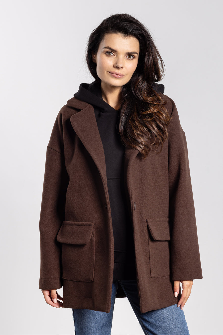 Awama Chocolate Oversized Jacket