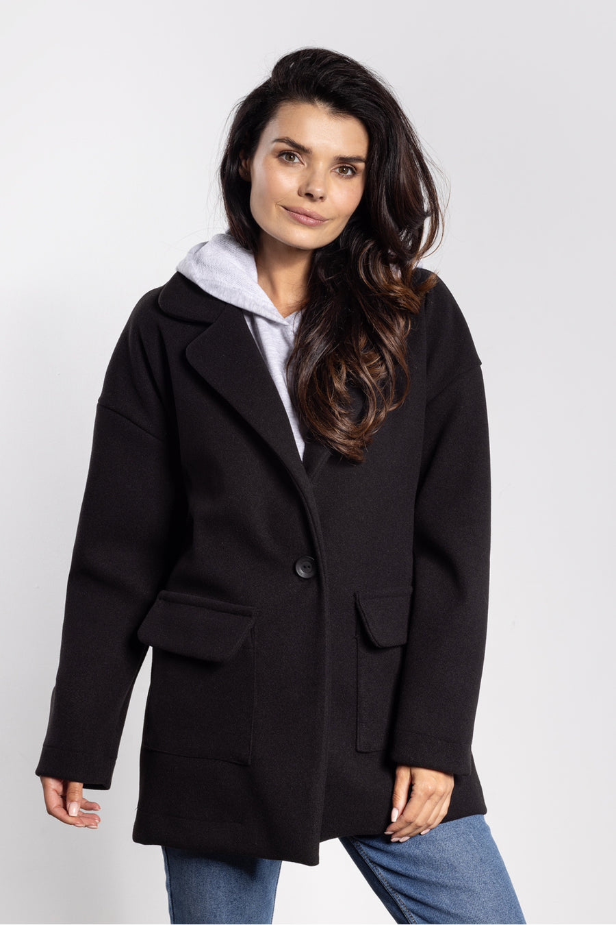 Awama Black Oversized Jacket