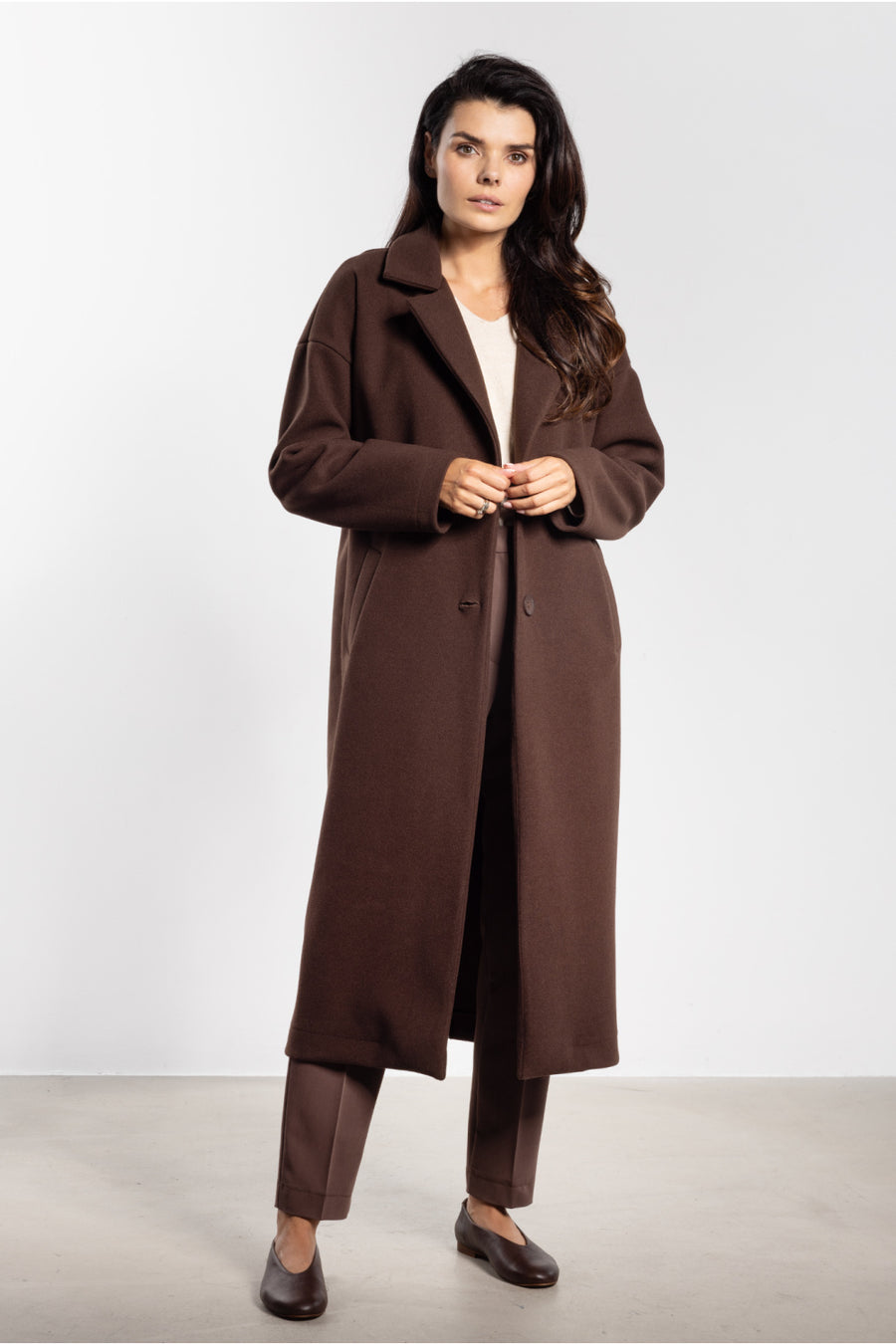 Awama Chocolate Midi Coat