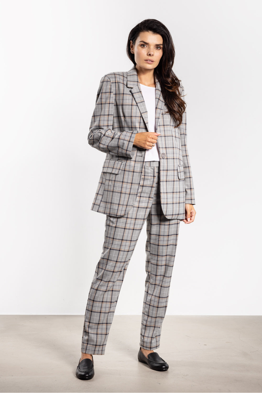 Awama Grey Collared Oversized Jacket