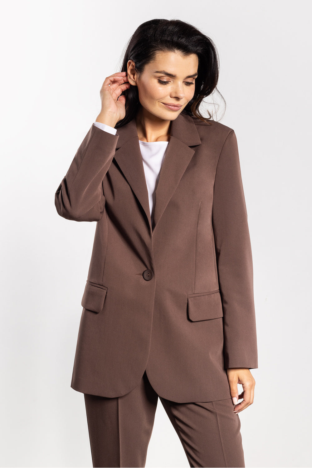 Awama Chocolate Loose Fit Jacket